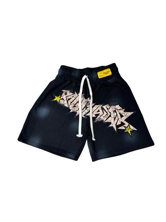 BLACK CRUMBLE SHORTS