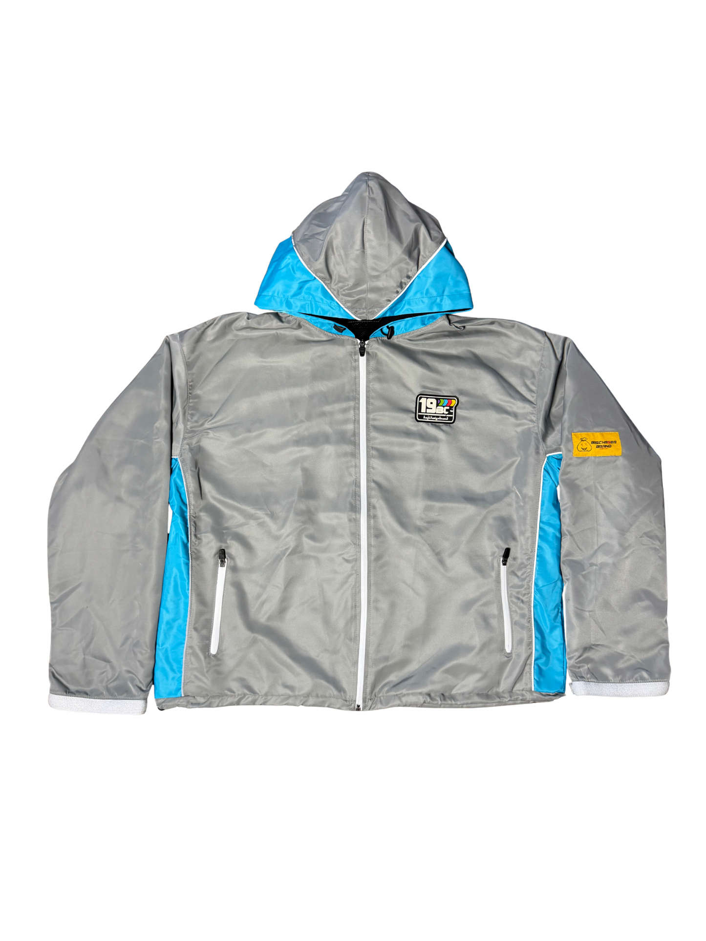 GREY WINDBREAKER JACKET