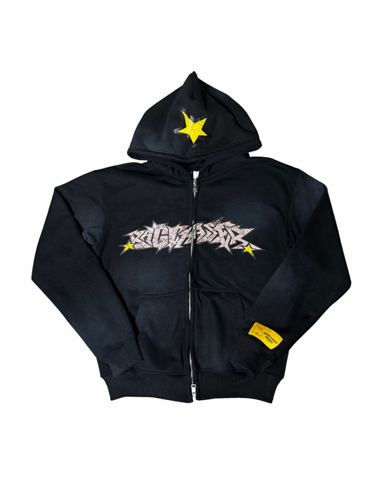 BLACK CRUMBLE ZIP UP