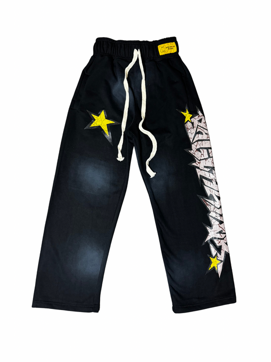 BLACK CRUMBLE SWEATPANTS